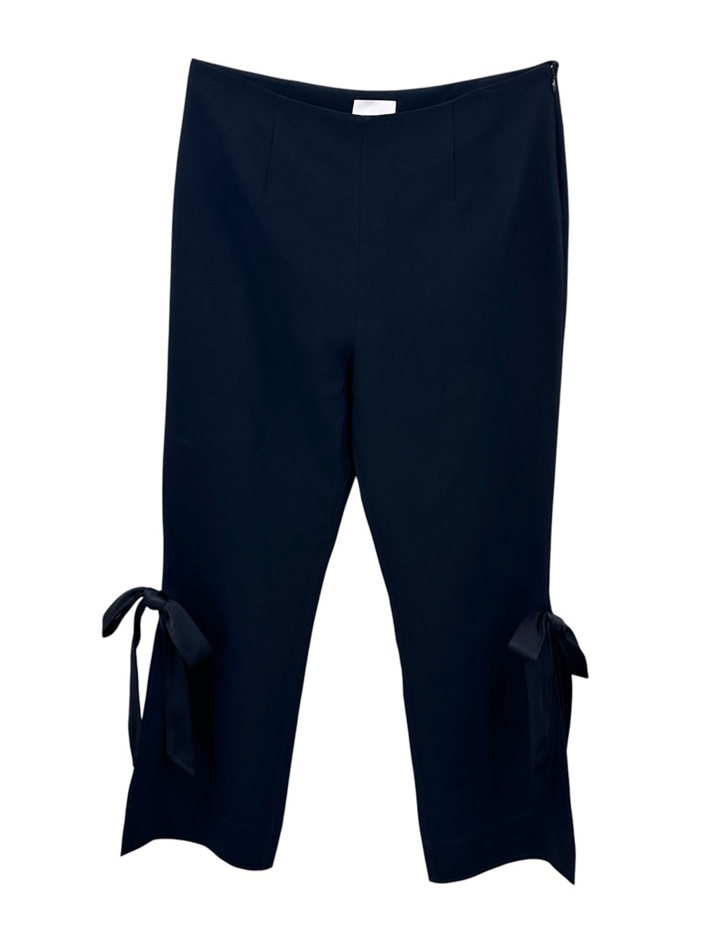 CINQ A SEPT Pants Tailored Trousers Ankle Tie Detail Office Black
